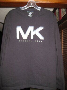 Black Michael Kors Logo Long Large Sleeve Shirt